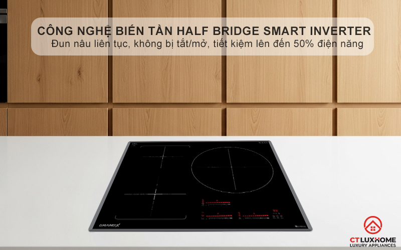 Công nghệ biến tần Half Bridge Smart INVERTER giúp đun nâu liên tục, không bị tắt/mở, tiết kiệm lên đến 50% điện năng