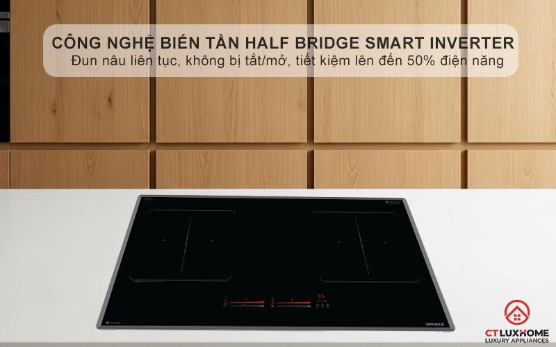 Công nghệ biến tần Half Bridge Smart INVERTER giúp đun nâu liên tục, không bị tắt/mở, tiết kiệm lên đến 50% điện năng