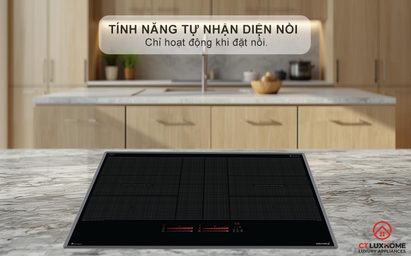 Tính năng tự nhận diện nồi Automatically Find Pot, chỉ hoạt động khi đặt nồi