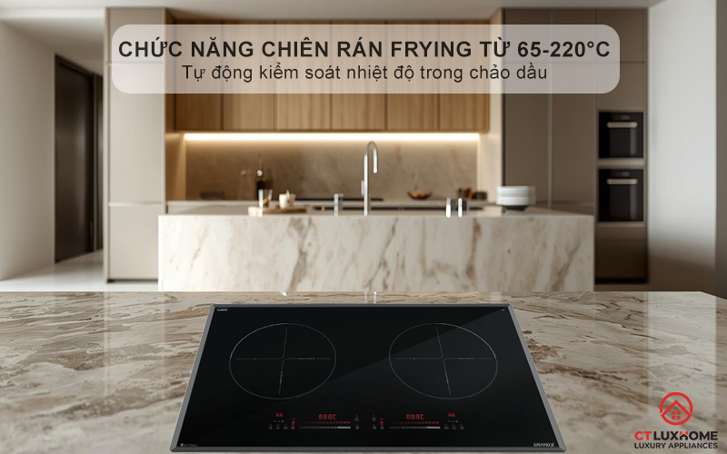Chức năng chiên rán (Frying) kiểm soát nhiệt độ chính xác từ 65°C đến 220°C