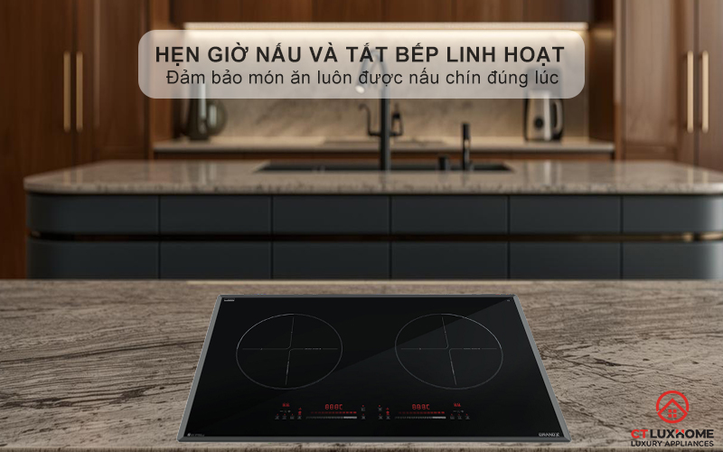 Hẹn giờ tối đa 99 phút cho từng vùng nấu, giúp người dùng chủ động hơn trong việc nấu ăn