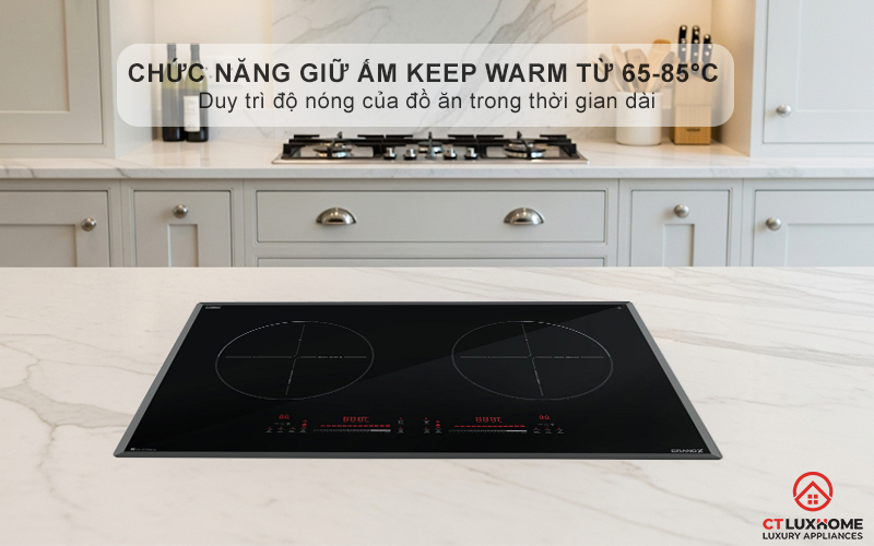 Chức năng hâm nóng (Keep Warm) với 3 mức nhiệt độ: 65°C, 75°C, 85°C