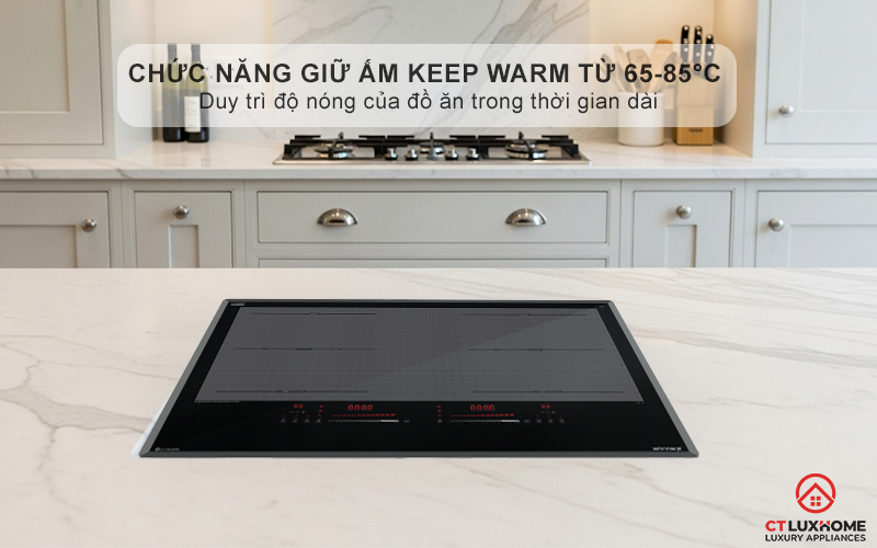 Chức năng hâm nóng (Keep Warm) với 3 mức nhiệt độ: 65°C, 75°C, 85°C