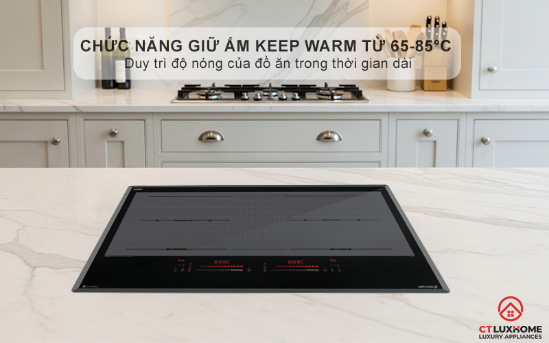 Chức năng hâm nóng (Keep Warm) với 3 mức nhiệt độ: 65°C, 75°C, 85°C