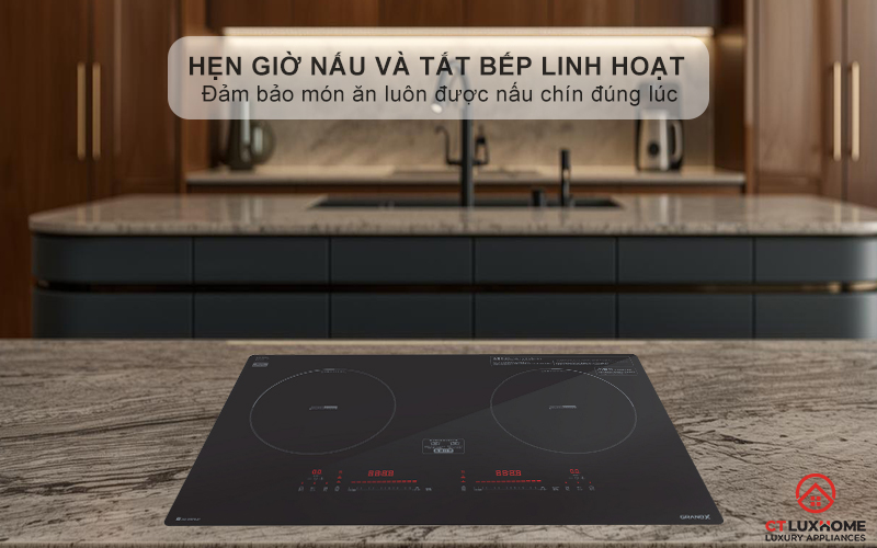 Hẹn giờ tối đa 99 phút cho từng vùng nấu, giúp người dùng chủ động hơn trong việc nấu ăn
