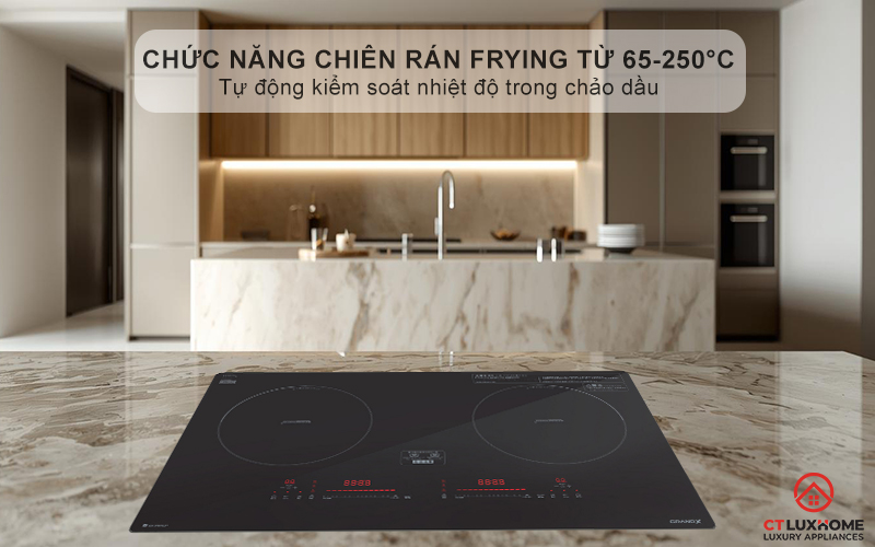 Chức năng chiên rán (Frying) kiểm soát nhiệt độ chính xác từ 80°C đến 250°C