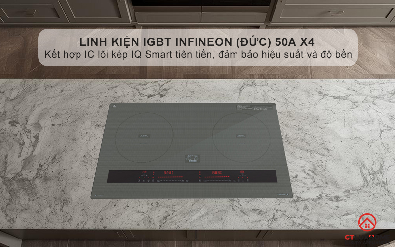 Linh kiện IGBT Infineon (Đức) 50A X4 kết hợp IC lõi kép IQ Smart tiên tiến, đảm bảo hiệu suất và độ bền