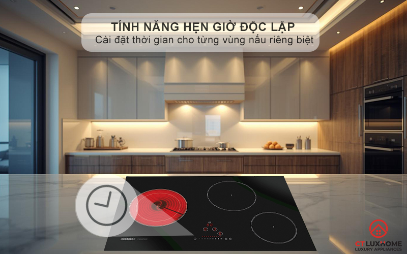 Hẹn giờ nấu và tắt bếp