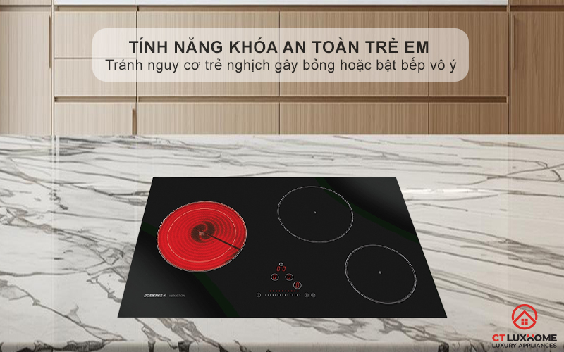 Tính năng khóa trẻ em an toàn và cảnh báo thông minh