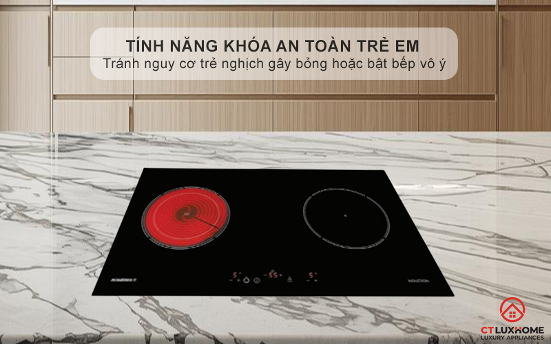 Tính năng khóa trẻ em an toàn và cảnh báo thông minh
