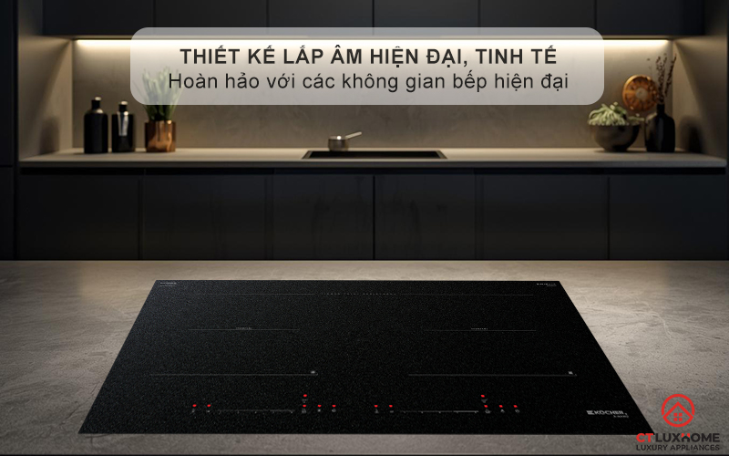 Thiết kế bếp từ âm tủ sang trọng, tinh tế