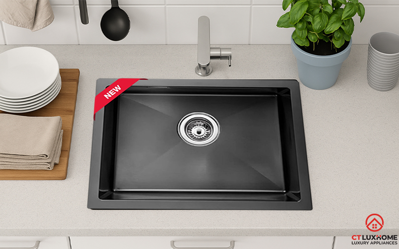 CHẬU INOX 1 HỐC RỬA BEX LINEA 55.40 BK BEXLINEA5540BK 1