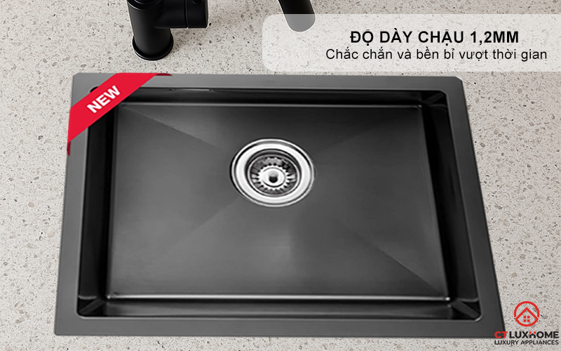 CHẬU INOX 1 HỐC RỬA BEX LINEA 55.40 BK BEXLINEA5540BK 6