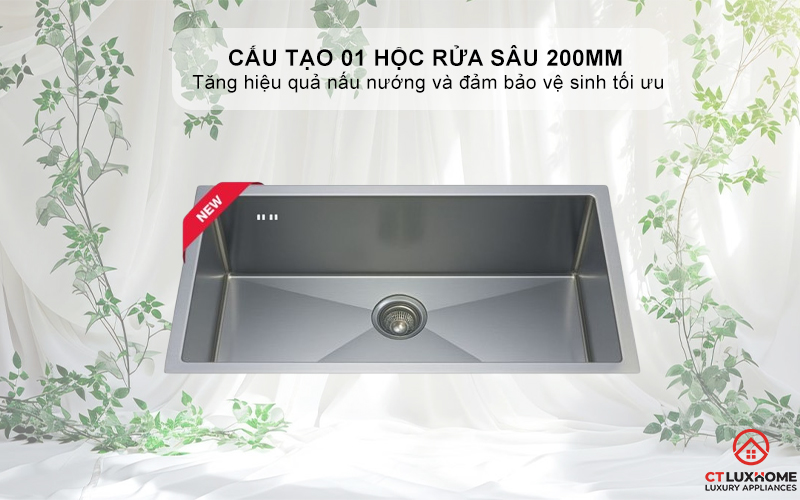 CHẬU INOX 1 HỐC RỬA BEX LINEA 70.40 1B (R10) BEXLINEA70401BR10 2