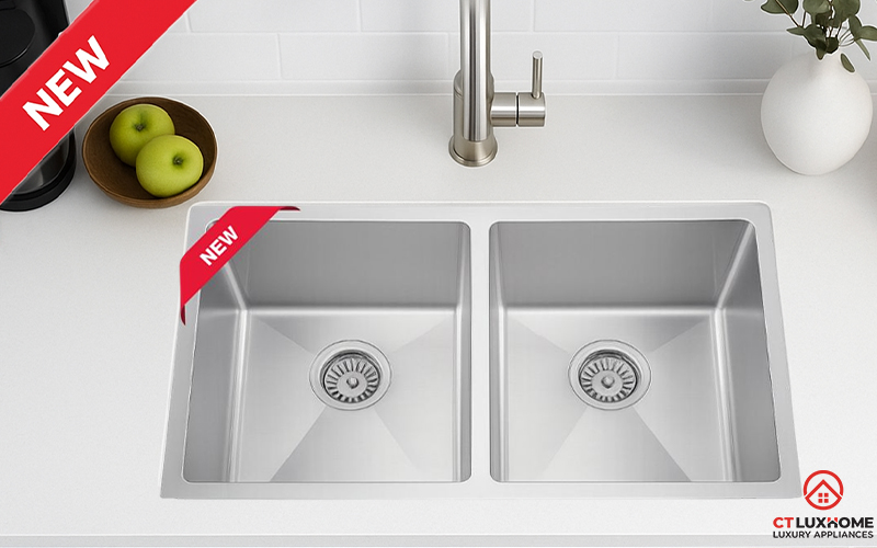 CHẬU CHẬU RỬA BÁT INOX TEKA 2 HỐC RỬA BEX LINEA 74.40 2B (R10) BEXLINEA74402BR10 1