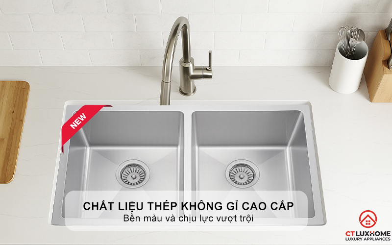 CHẬU CHẬU RỬA BÁT INOX TEKA 2 HỐC RỬA BEX LINEA 74.40 2B (R10) BEXLINEA74402BR10 3