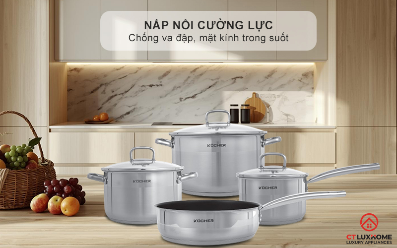 Nắp kính cường lực, chịu nhiệt tốt