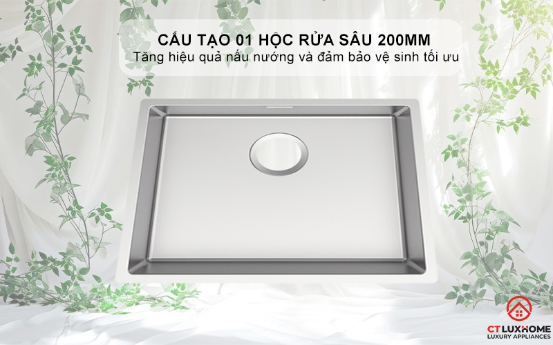 CHẬU RỬA BÁT INOX TEKA 1 HỐC RỬA BX R10 50.40 BXR105040 2