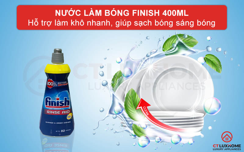Giới thiệu về nước làm bóng Finish 400ml hương chanh