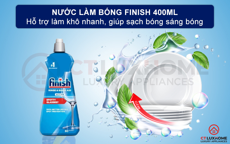 Giới thiệu về nước làm bóng Finish 400ml hương chanh