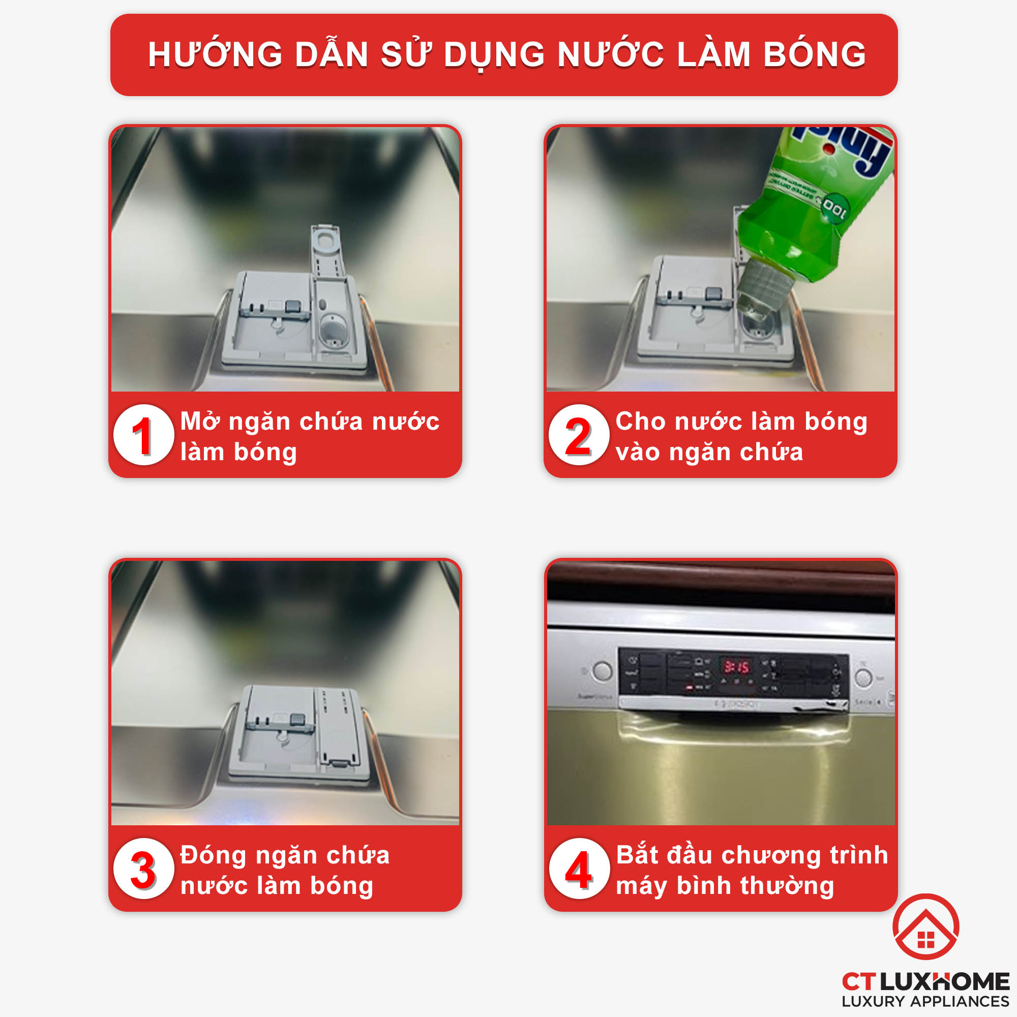 Cách sử dụng nước làm bóng Eco 400ml