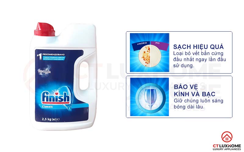 BỘT RỬA CHÉN BÁT FINISH CLASSIC 2.5KG KHÔNG HƯƠNG 3