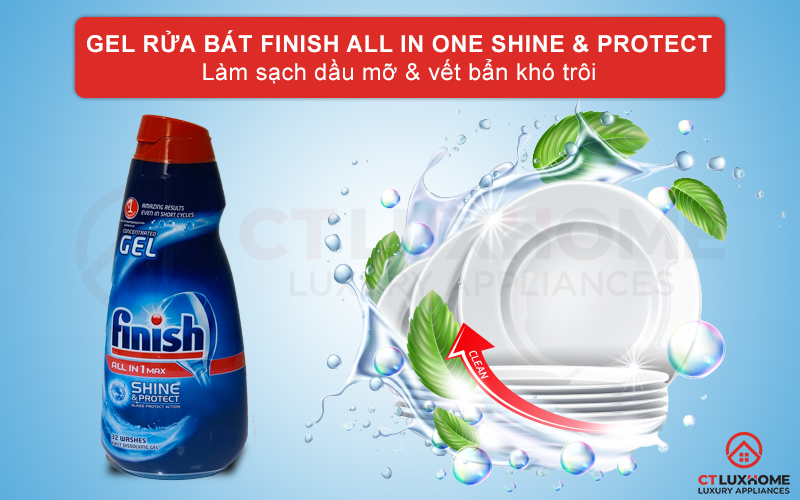 Giới thiệu về Gel rửa bát All in one Shine & Protect 650ml