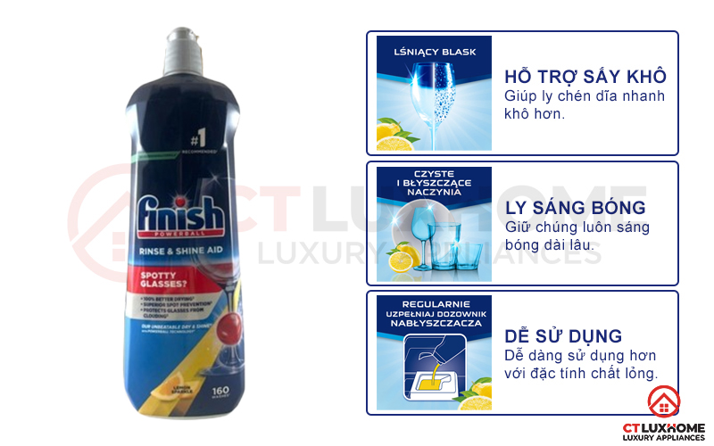 Tính năng vượt trội của Nước làm bóng Finish 800ml