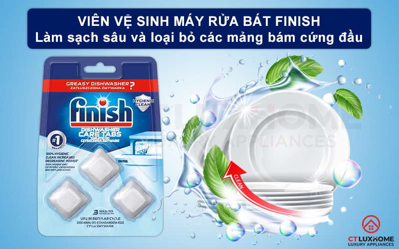 Giới thiệu về vỉ 3 viên vệ sinh máy rửa chén Finish