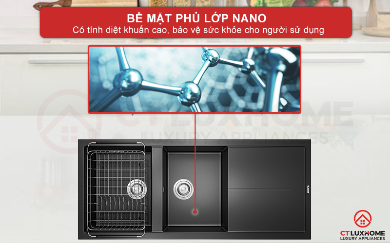 Bề mặt phủ lớp Nano có tính diệt khuẩn cao, bảo vệ sức khỏe người sử dụng