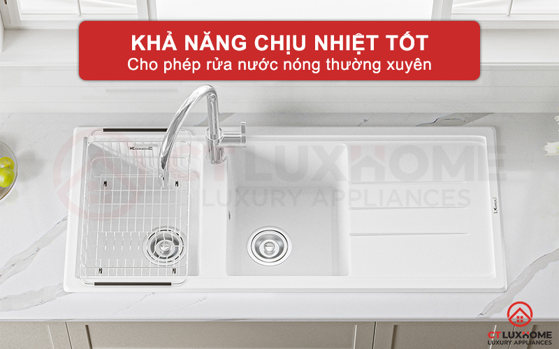 Khả năng chịu nhiệt tốt đảm bảo sản phẩm bền tốt khi rửa nước nóng thường xuyên