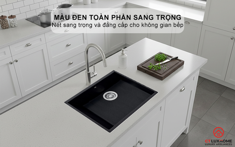 Màu đen toàn phần sang trọng, bề mặt nhẵn mịn