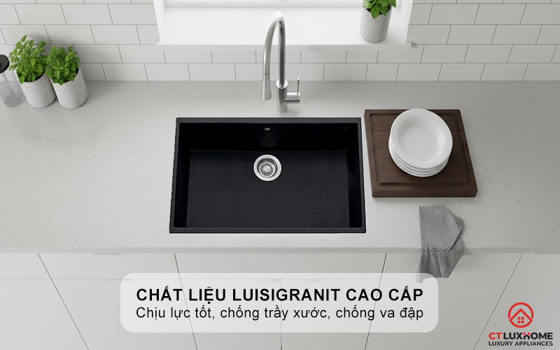 Chất liệu Luisigranit cao cấp, chịu lực tốt, chống trầy xước
