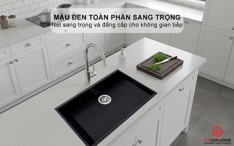 Màu đen toàn phần sang trọng, bề mặt nhẵn mịn