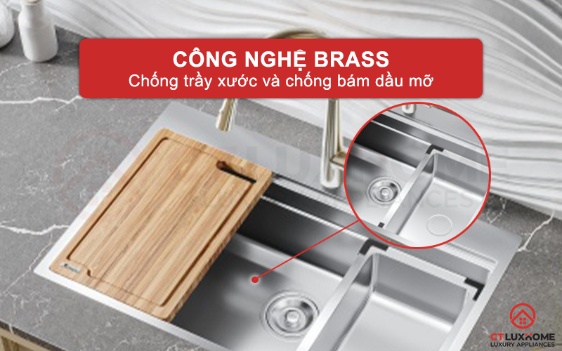 Công nghệ Brass chống bám dầu mỡ, chống trầy xước