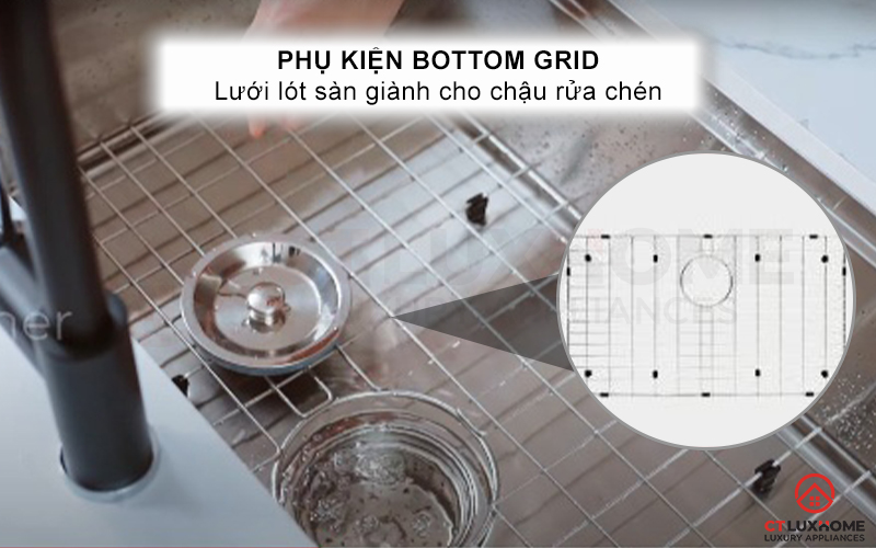Phụ kiện bottom grid hạn chế trầy xước khi va chạm dụng cụ làm bếp