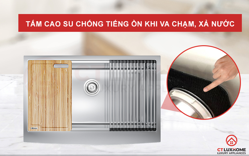 Tấm chống ồn mặt sau chậu triệt tiêu tiếng ồn khi xả nước