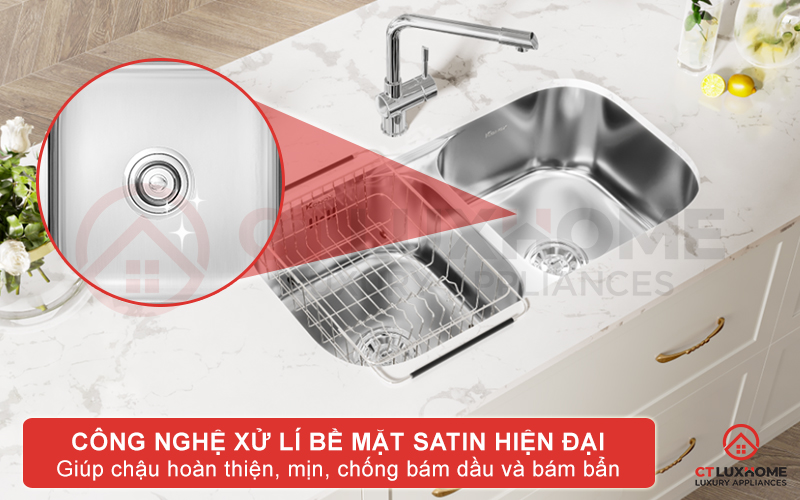 Bề mặt chống xước tuyệt đối, chống bám dầu nhờ công nghệ Satin
