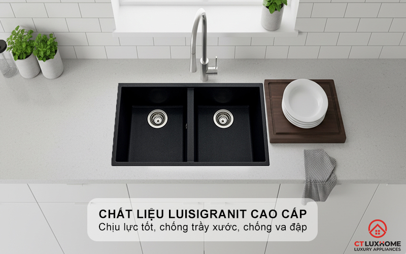 Chất liệu Luisigranit cao cấp, chịu lực tốt, chống trầy xước