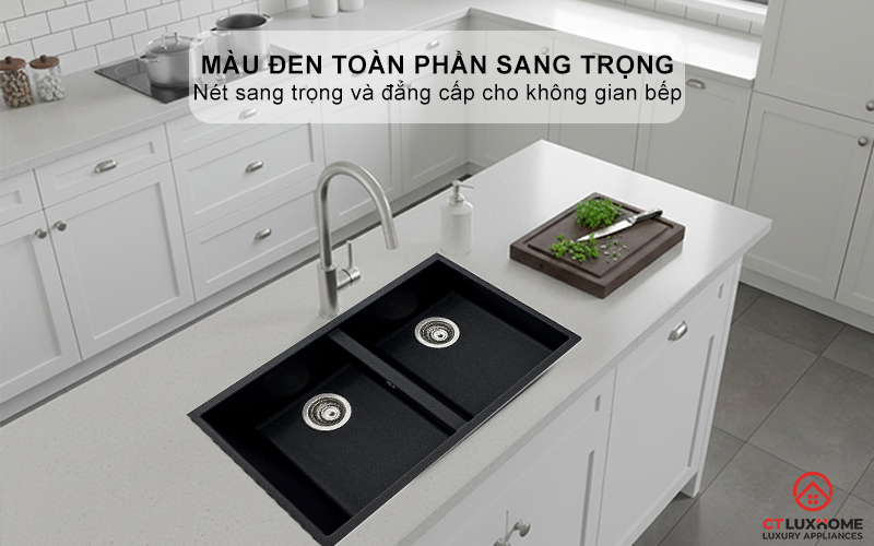 Màu đen toàn phần sang trọng, bề mặt nhẵn mịn