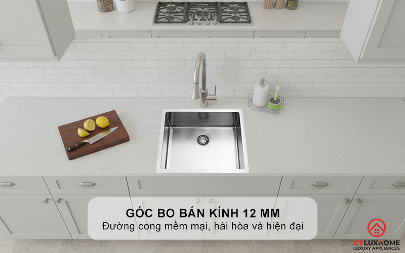 Góc bo bán kính 12 mm mềm mại và tinh tế