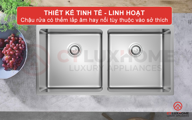 Thiết kế linh hoạt lắp âm hoặc lắp nổi mang lại nét đẹp tinh tế