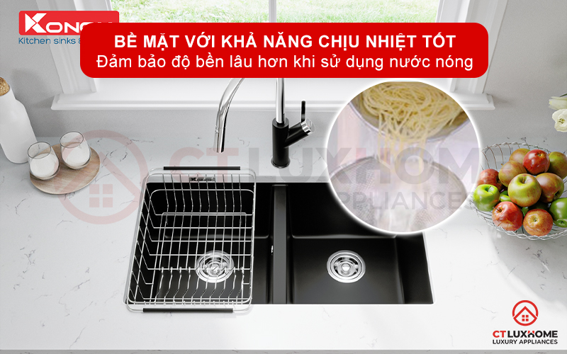 Khả năng chịu nhiệt tốt đảm bảo sử dụng lâu dài khi sử dụng nước nóng thường xuyên