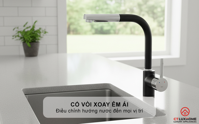 Cổ vòi xoay êm ái
