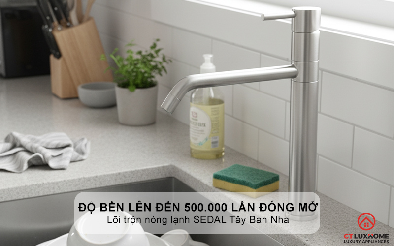 Độ bền lên đến 500.000 lần đóng mở với lõi trộn nóng lạnh SEDAL Tây Ban Nha