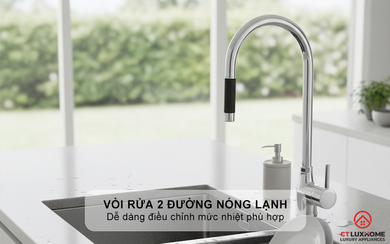 Vòi rửa 2 đường nóng lạnh