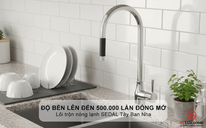 Độ bền lên đến 500.000 lần đóng mở với lõi trộn nóng lạnh SEDAL Tây Ban Nha