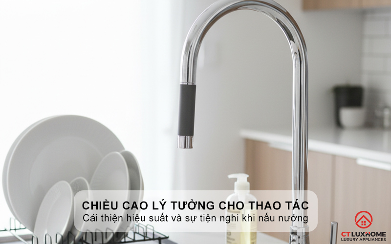 Chiều cao lý tưởng cho mọi thao tác làm bếp