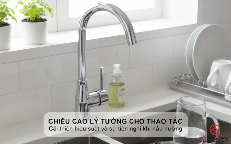 Chiều cao lý tưởng cho mọi thao tác làm bếp