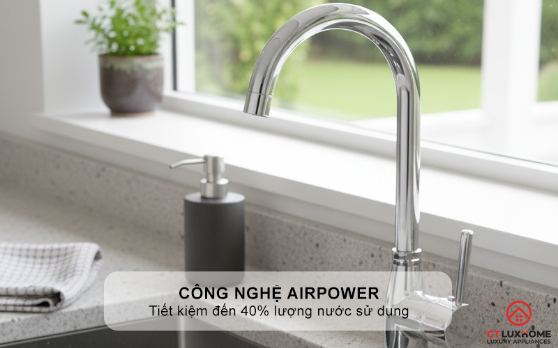 Tiết kiệm 40% nước với Công nghệ Airpower